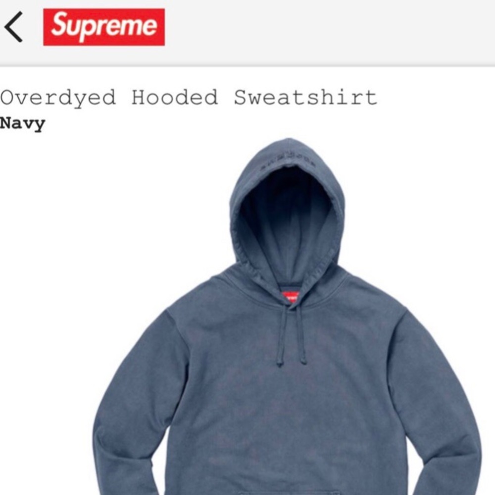 SUPREME overdyed hooded sweatshirt ‘SS20’ (Navy)
